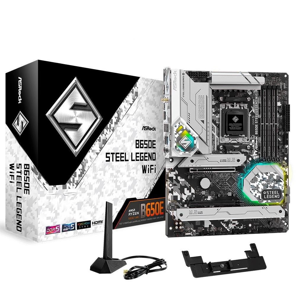 マザーボード ASRock B650 STEEL LEGEND WiFi Placa Mãe ASRock B650E Steel Legend WiFi | KaBuM!
