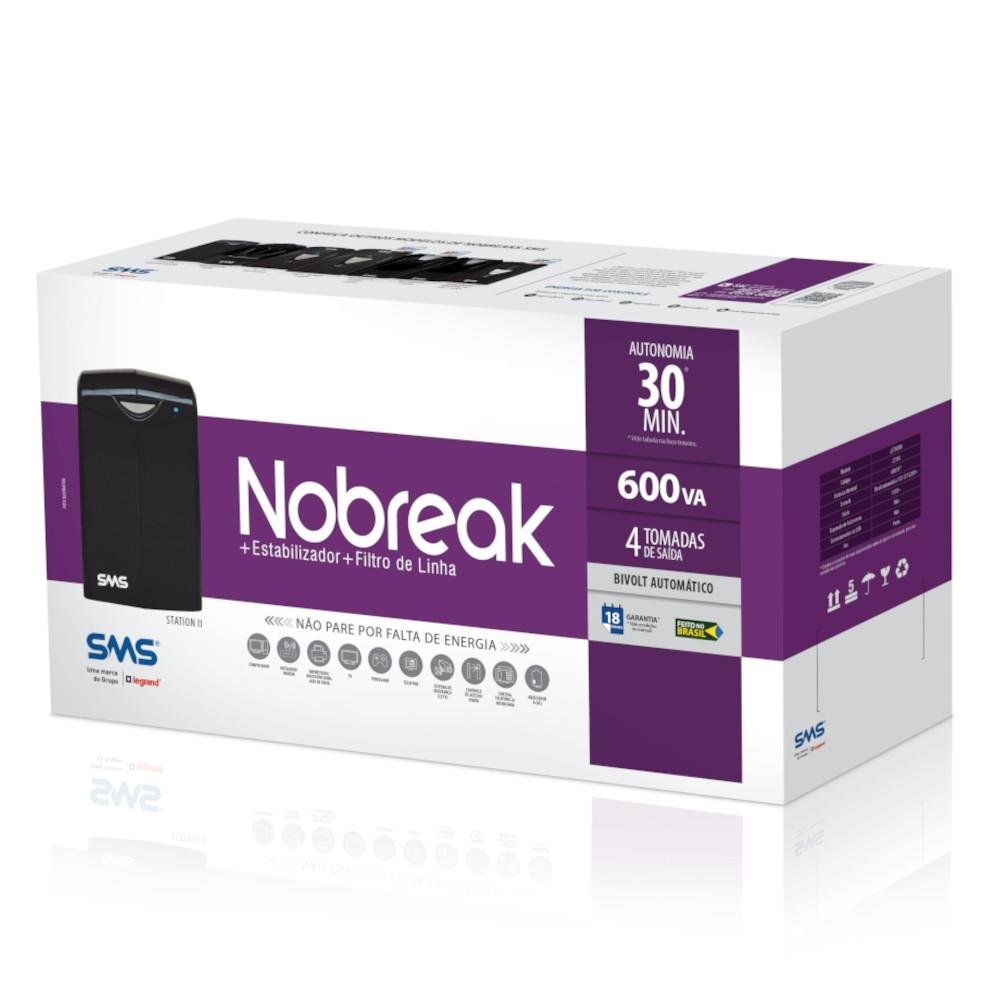 Imagem 4 de 4 do produto Nobreak SMS 600va Station II, Bivolt - uST600Bi 27395