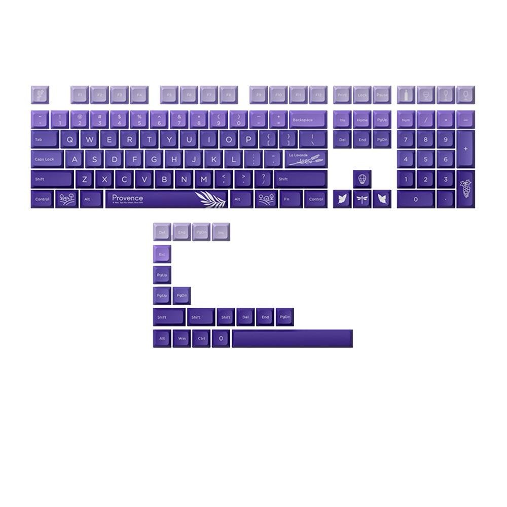 Keycaps Akko Profile Jda PBT Dye-sub Provence, 127 Peças, Roxo