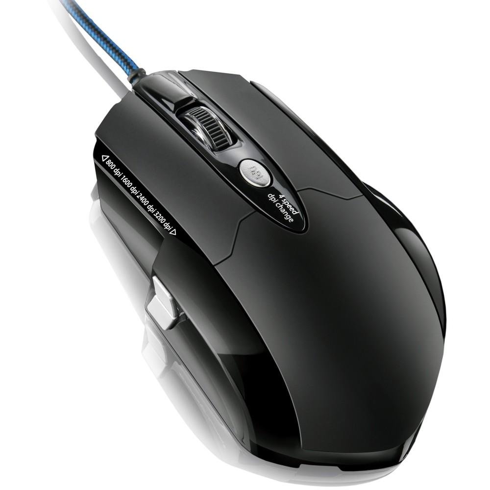 Mouse Gamer Warrior 3200DPI 6 Botões Laser Preto - MO191
