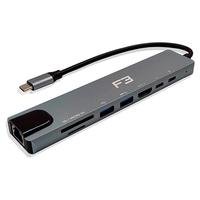 Hub F3 Adaptador Type-c 8 em 1, para HDMI, Type-c, USB 3.0, USB 2.0, Micro SD SDe LAN - JC-TYC-860 Hub F3 Adaptador Type-c 8 em 1 Compre agora no KaBuM!