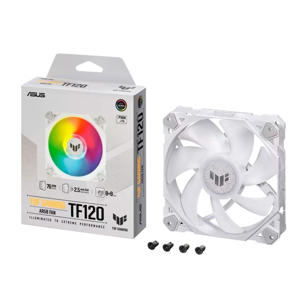 Ventoinha ASUS Tuf Gaming TF120, 120mm, Led ARGB, Branco - 90DA0033-B00000 14