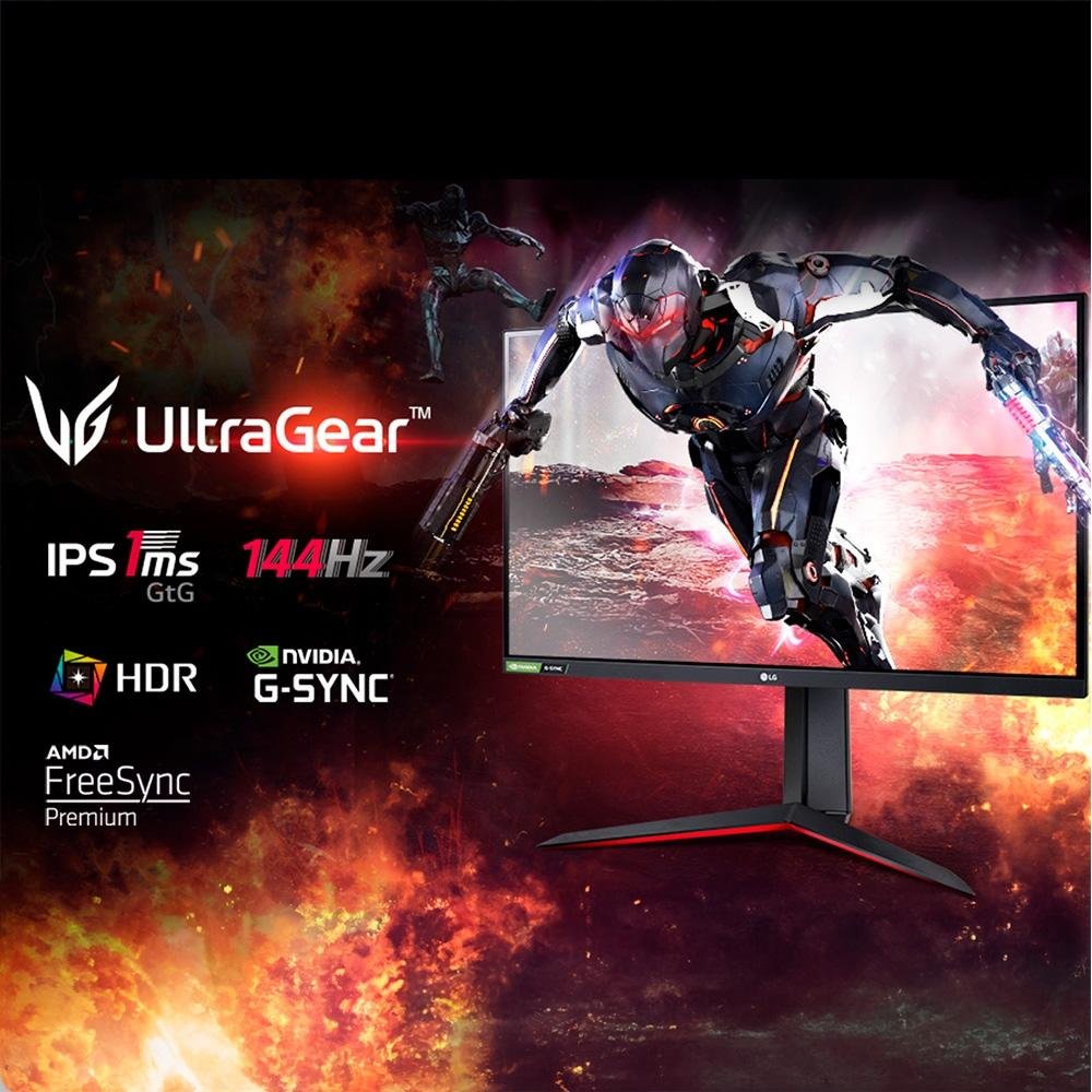 Monitor Gamer LG UltraGear 27" Full HD, 144Hz, 1ms, IPS, HDMI e DP, HDR 10, 99% sRGB, FreeSync Premium, VESA, Preto - 27GN65R Monitor Gamer LG UltraGear 27" Full HD, 144Hz, 1ms, IPS, HDMI e DP, HDR 10, 99% sRGB, FreeSync Premium, VESA, Preto - 27GN65R