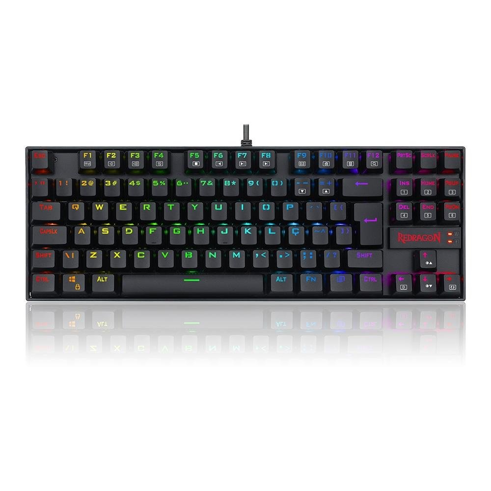 Teclado Magnético Gamer Redragon Kumara Pro, Anti-Ghosting, RGB, Switch Red, ABNT2, Preto - K552RGB-PRO (PT-RED) Teclado Magnético Gamer Redragon Kumara Pro, Anti-Ghosting, RGB, Switch Red, ABNT2, Preto - K552RGB-PRO (PT-RED)