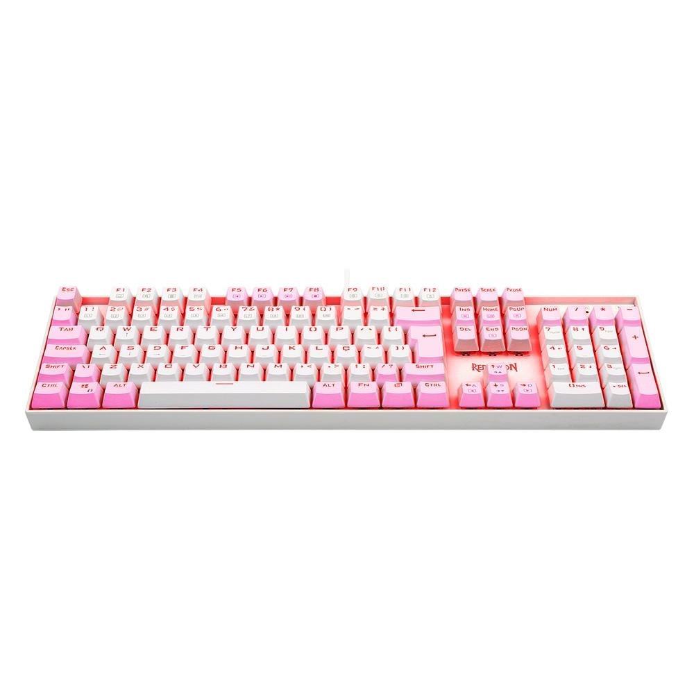 Teclado Mecânico Gamer ( Balão.info) Single Color Mitra, Switch Blue, ( Balão.info), Branco e Rosa - K551WP (PT-BLUE - foto 4