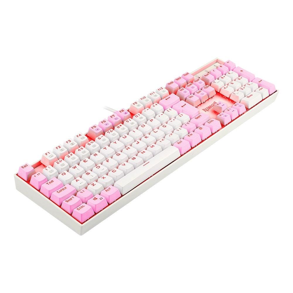 Teclado Mecânico Gamer ( Balão.info) Single Color Mitra, Switch Blue, ( Balão.info), Branco e Rosa - K551WP (PT-BLUE - foto 5