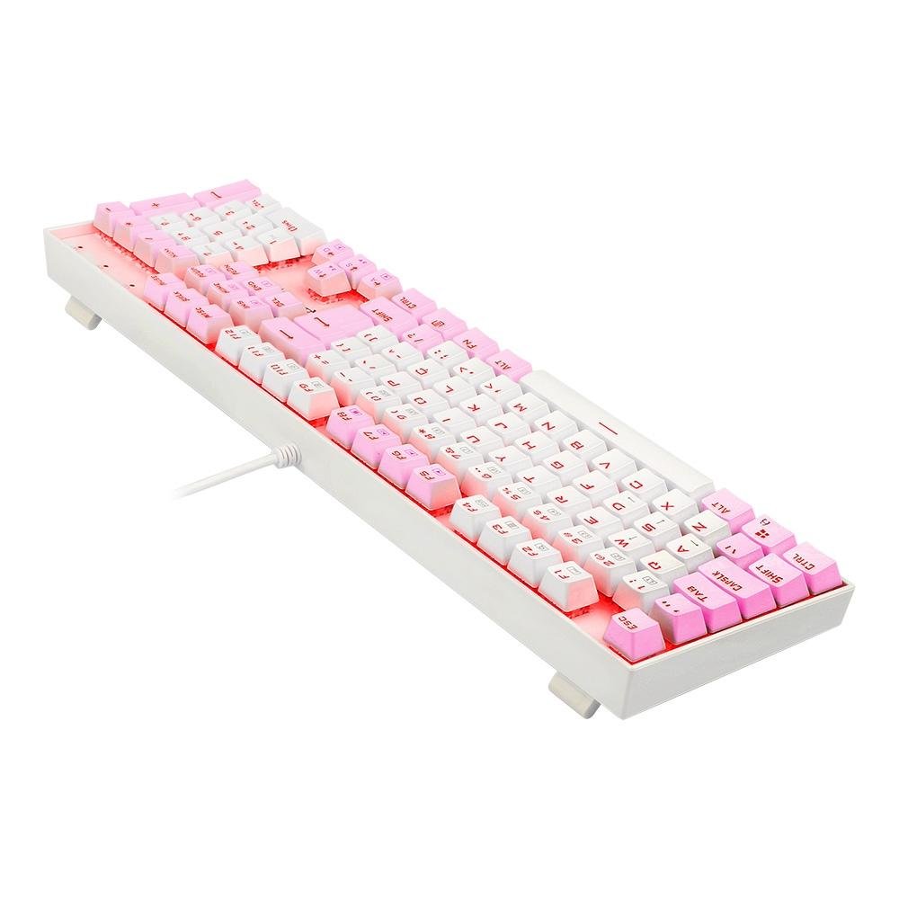 Teclado Mecânico Gamer ( Balão.info) Single Color Mitra, Switch Blue, ( Balão.info), Branco e Rosa - K551WP (PT-BLUE - foto 6
