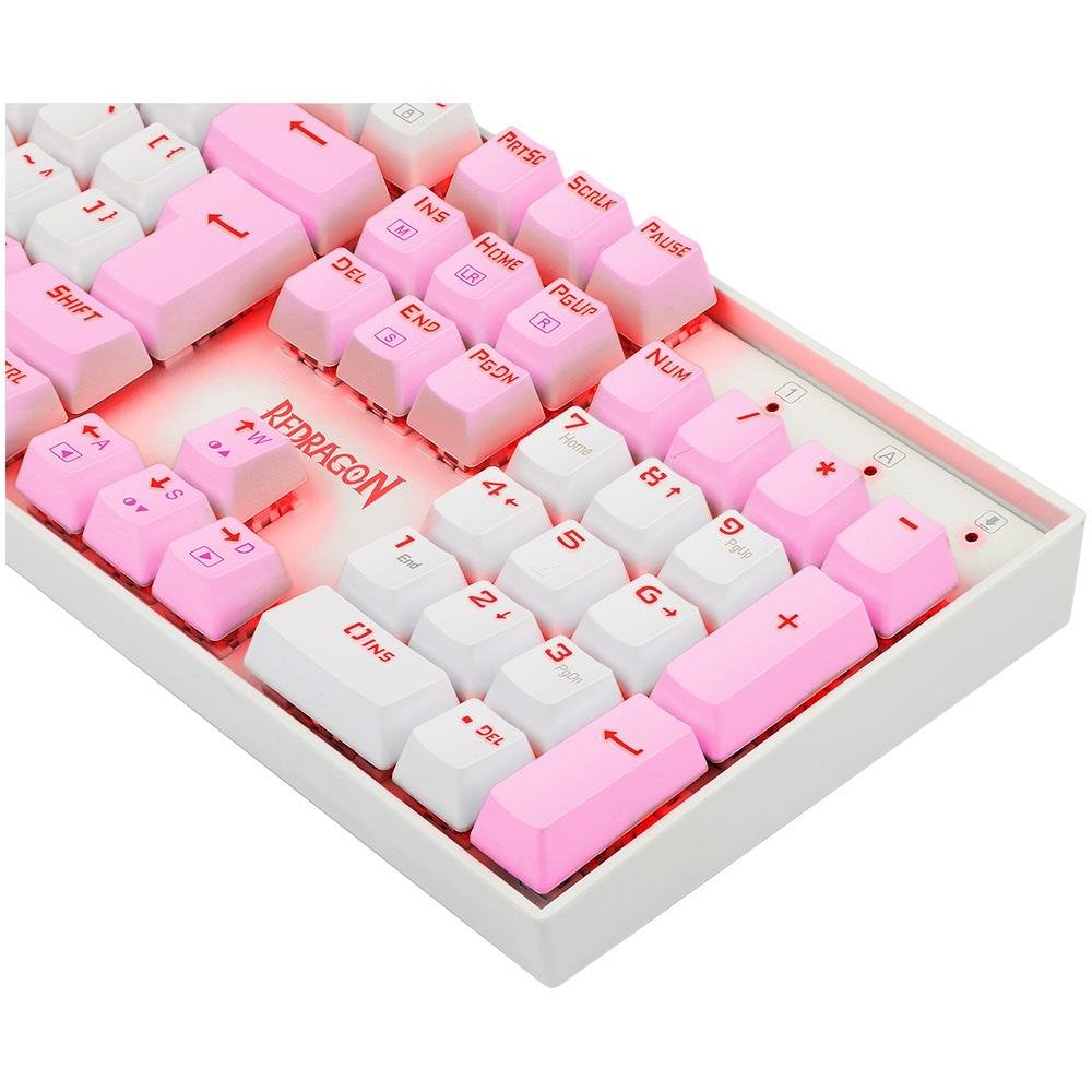 Teclado Mecânico Gamer ( Balão.info) Single Color Mitra, Switch Blue, ( Balão.info), Branco e Rosa - K551WP (PT-BLUE - foto 7