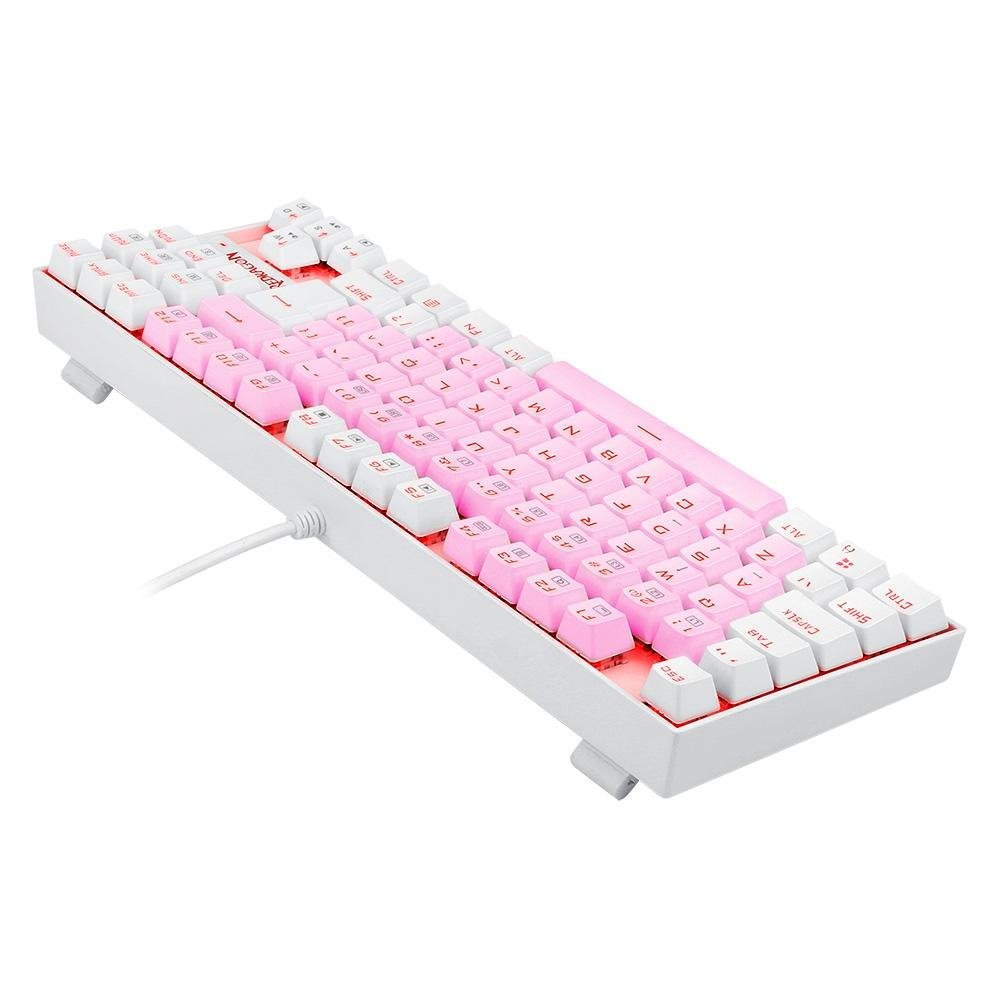 Imagem 5 de 5 do produto Teclado Mecânico Gamer Redragon Single Color Kumara, Switch Blue, ABNT2, Rosa e Branco - K552PW (PT-BLUE)