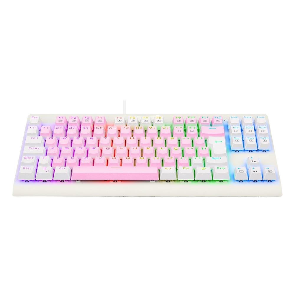 Teclado Mecânico Gamer ( Balão.info) Dark Avenger, RGB, Switch Blue, ( Balão.info), Rosa e Branco - K568PW-RGB (PT-BLUE - foto 5