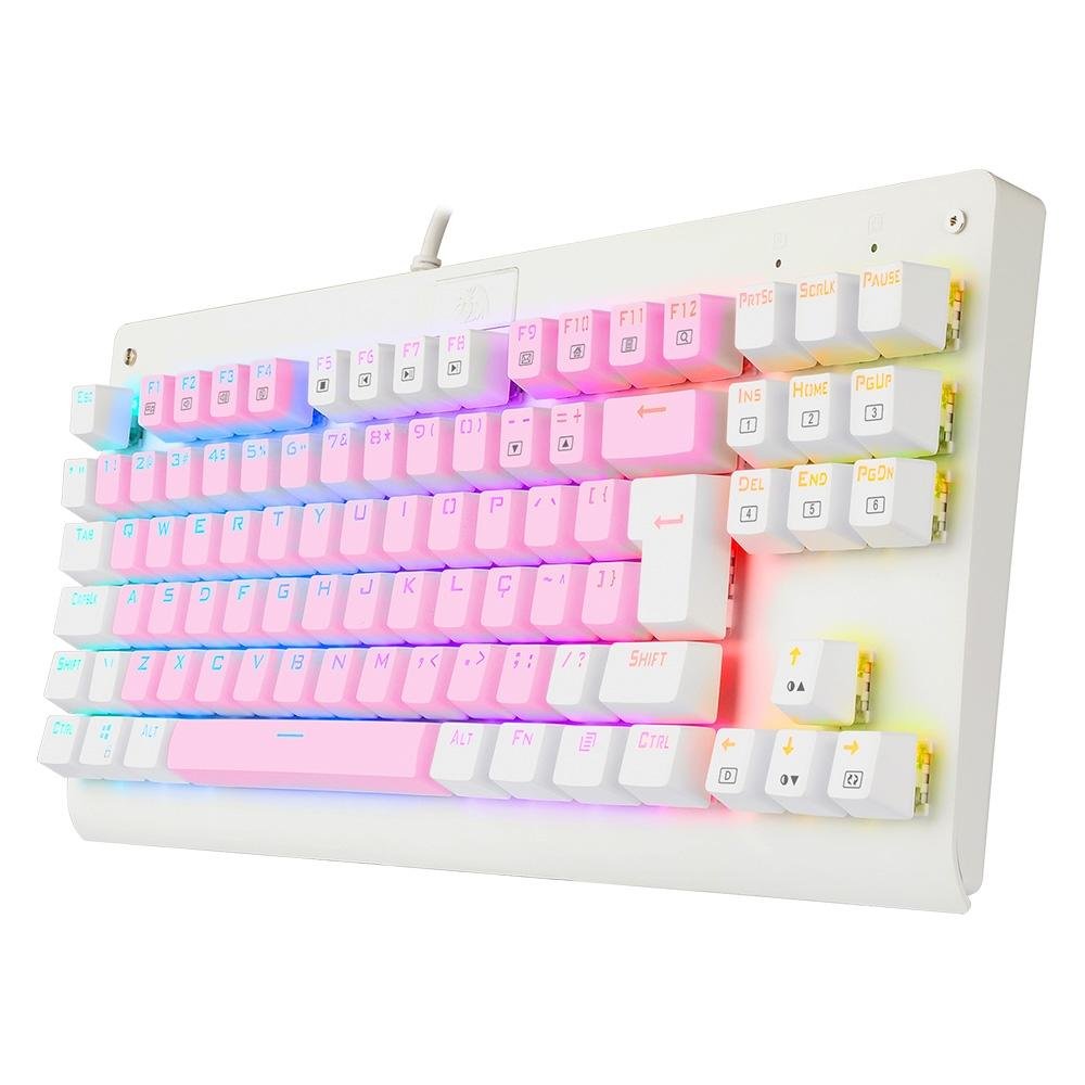 Teclado Mecânico Gamer ( Balão.info) Dark Avenger, RGB, Switch Brown, ( Balão.info), Rosa e Branco - K568PW-RGB (PT-BROWN - foto 5