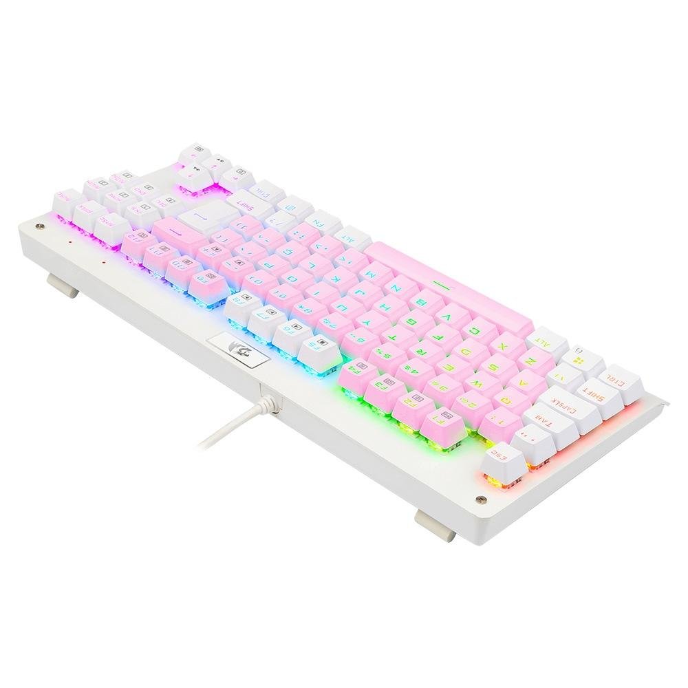 Teclado Mecânico Gamer ( Balão.info) Dark Avenger, RGB, Switch Brown, ( Balão.info), Rosa e Branco - K568PW-RGB (PT-BROWN - foto 4