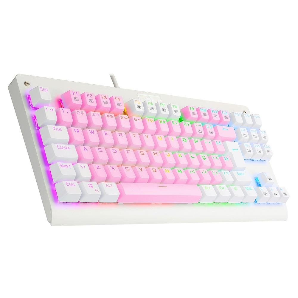 Teclado Mecânico Gamer ( Balão.info) Dark Avenger, RGB, Switch Brown, ( Balão.info), Rosa e Branco - K568PW-RGB (PT-BROWN - foto 2