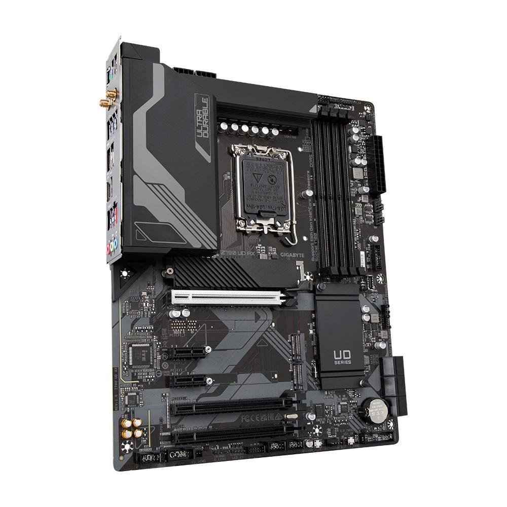 Imagem 3 de 5 do produto Placa-Mãe Gigabyte Z790 UD AX, Intel LGA 1700, ATX, DDR5, Wi-Fi, Bluetooth, Preto - Z790 UD AX​