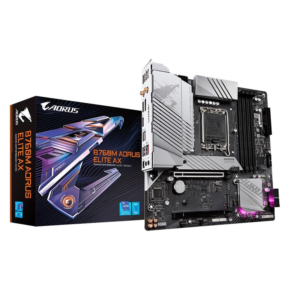 マザーボード GIGABYTE B760M AORUS ELITE AX MB5979 Placa Mãe Gigabyte B760M Elite AX | KaBuM!
