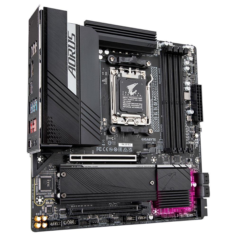 Placa-Mãe Gigabyte B650M Aorus Elite, AMD, Micro ATX, DDR5, Preto - B650M AORUS ELITE