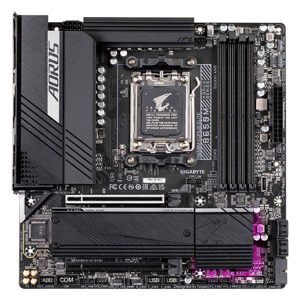 Placa-Mãe Gigabyte B650M Aorus Elite, AMD, Micro ATX, DDR5, Preto - B650M AORUS ELITE