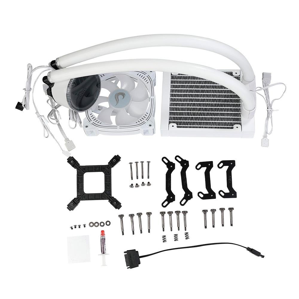 Water Cooler Rise Mode Aura Ice, ARGB, 120mm, AMD/Intel, Branco - RM-WAI-01-ARGB Water Cooler Rise Mode Aura Ice, ARGB, 120mm, AMD/Intel, Branco - RM-WAI-01-ARGB