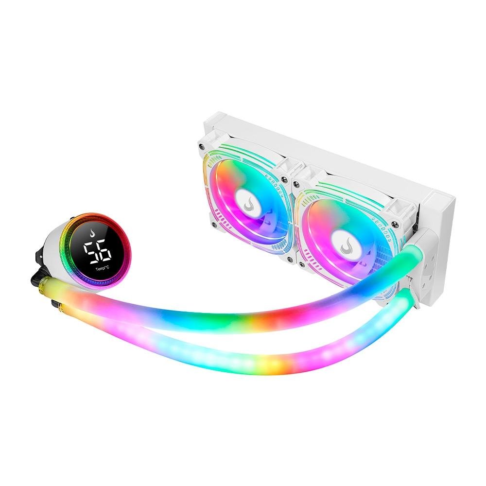Water Cooler Rise Mode Aura Ice, ARGB, 240mm, AMD/Intel, Branco - RM-WAI-02-ARGB