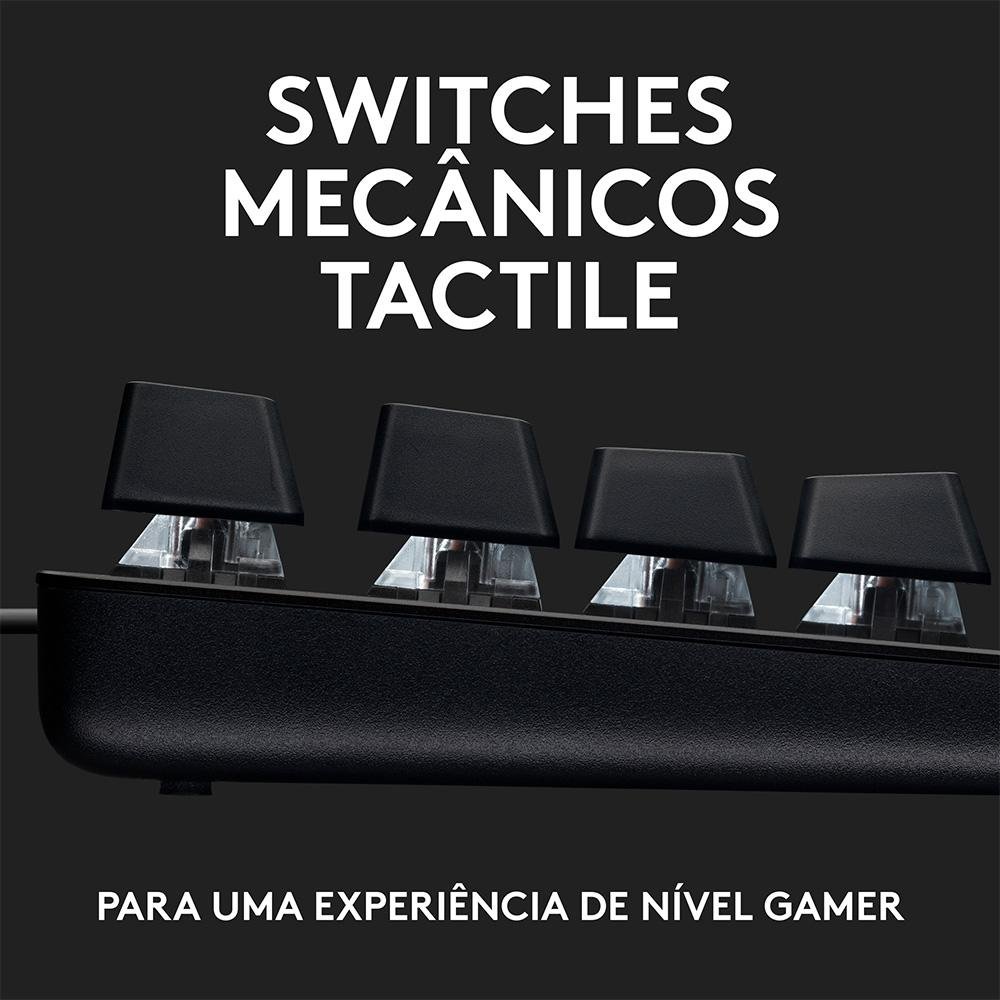 Teclado Mecânico Gamer Logitech G G413 SE, USB, Anti-Ghosting, ABNT2, Preto - 920-010554