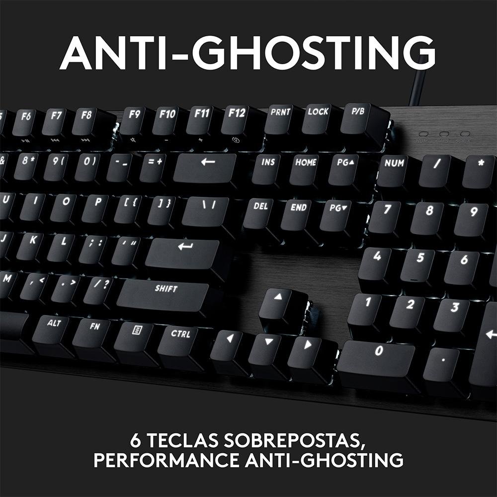 Teclado Mecânico Gamer Logitech G G413 SE, USB, Anti-Ghosting, ABNT2, Preto - 920-010554
