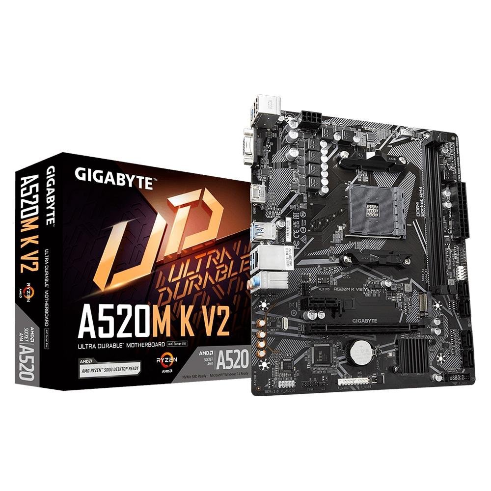 マザーボード（A520M K V2）+DDR4メモリ（8GB、3200MHz） Placa Mãe Gigabyte A520M K V2 | KaBuM!