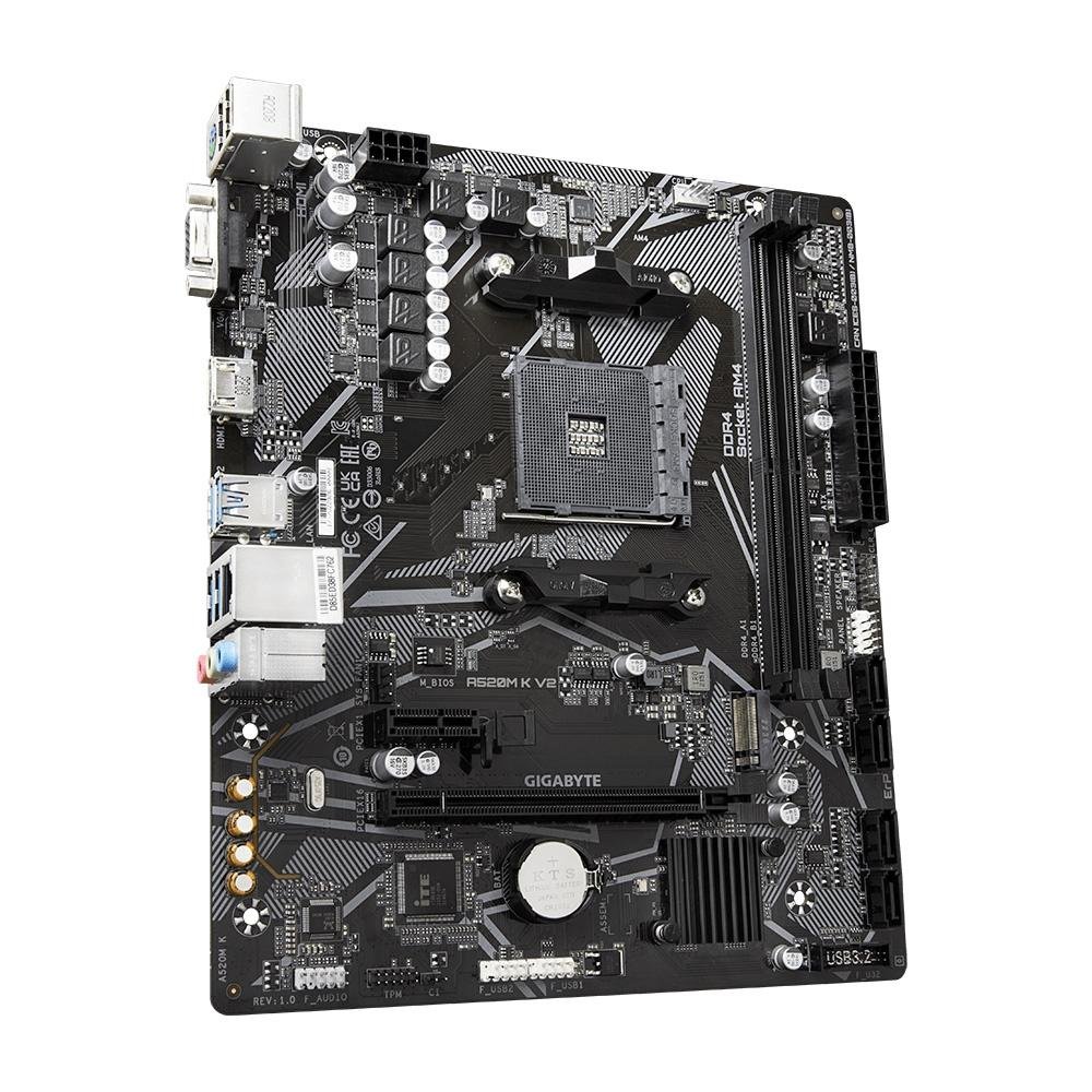 Placa-Mãe Gigabyte A520M K V2 Rev. 1.0, AMD, Micro ATX, DDR4, Preto - A520M K V2 8