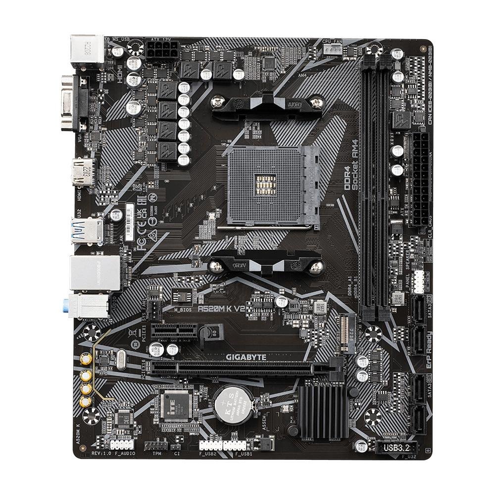 Placa-Mãe Gigabyte A520M K V2 Rev. 1.0, AMD, Micro ATX, DDR4, Preto - A520M K V2 6