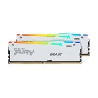 Memória Kingston Fury Beast, RGB, 64GB (2x32GB), 6000MHz, DDR5, CL36, Branco - KF560C36BWEAK2-64