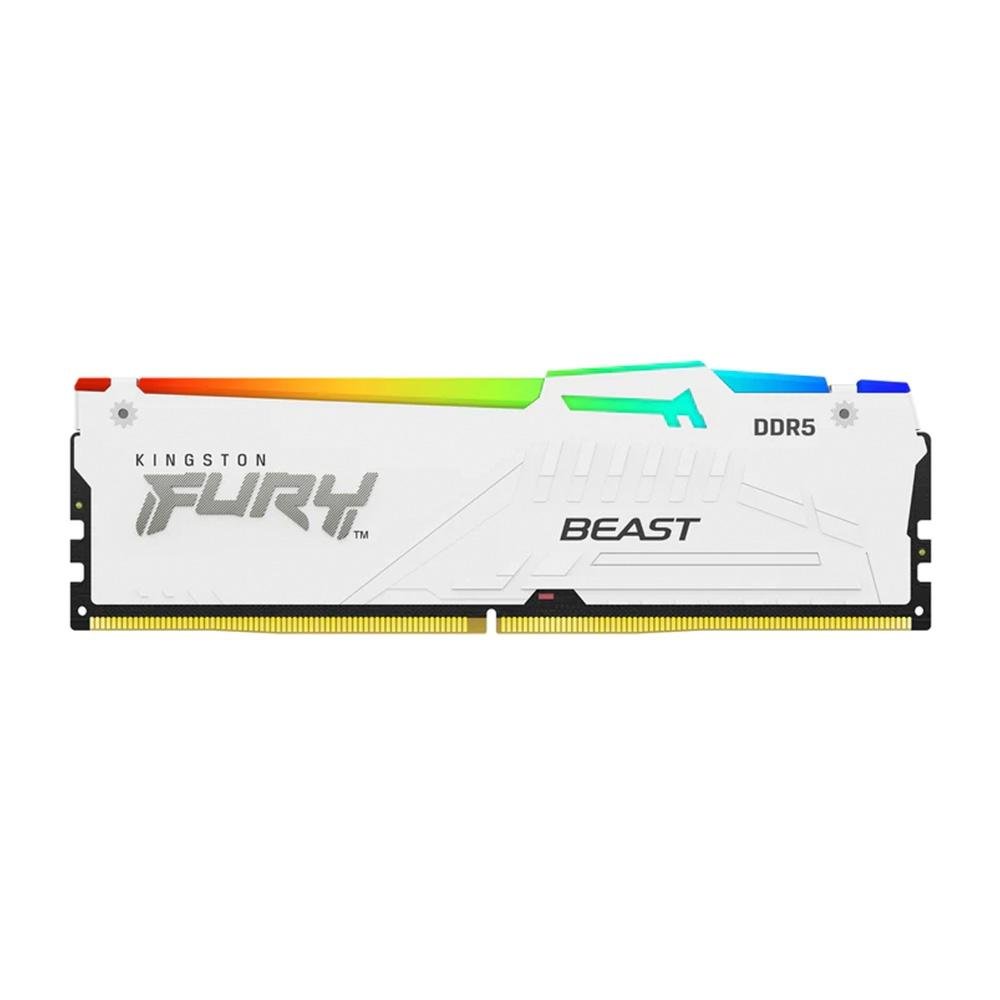 Memória RAM Kingston Fury Beast, RGB, 64GB (2x32GB), 6000MHz, DDR5, CL40,para Intel XMP, Branco - KF560C40BWAK2-64 Memória RAM Kingston Fury Beast, RGB, 64GB (2x32GB), 6000MHz, DDR5, CL40,para Intel XMP, Branco - KF560C40BWAK2-64