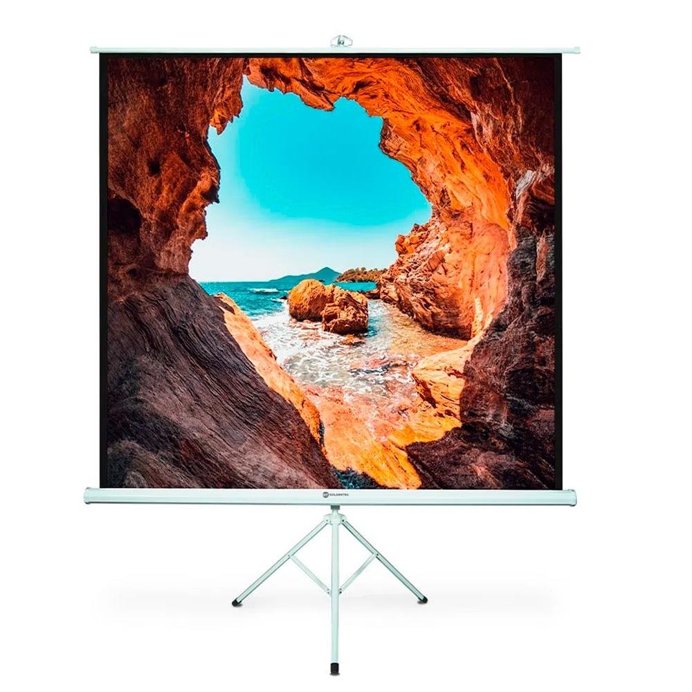 Tela de Projeção Goldentec, com Tripé, 71, 180x180cm - 50996