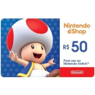 Gift Card Nintendo 50 Reais Cart o Presente Digital KaBuM