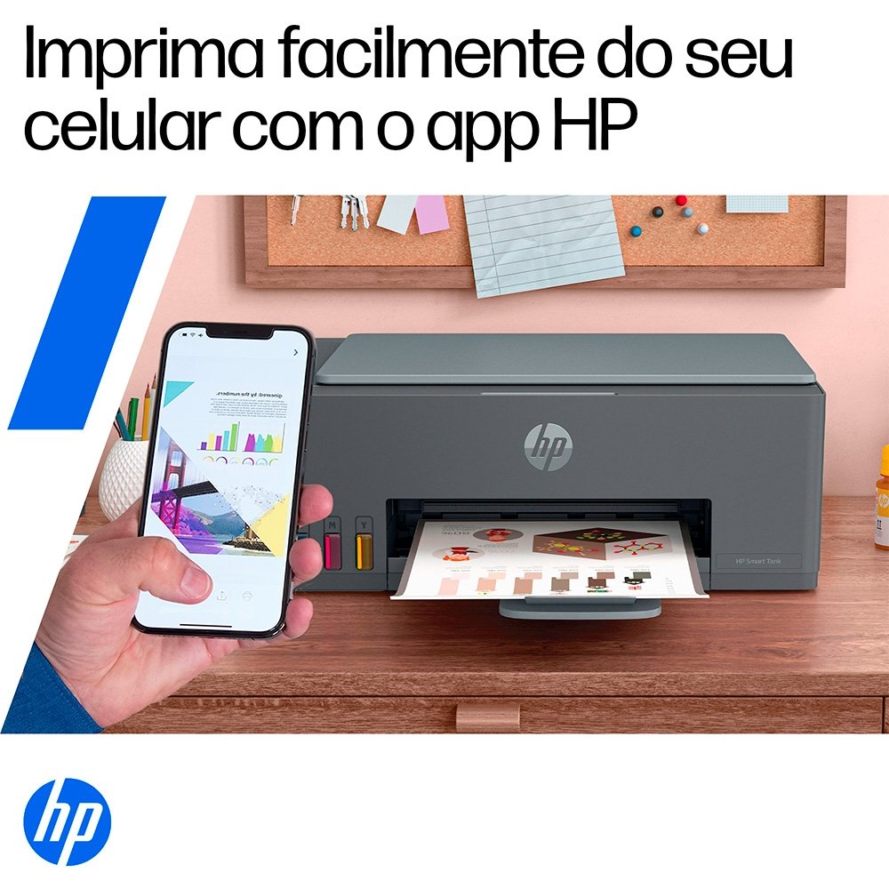 Impressora Multifuncional Tanque de Tinta HP Smart Tank  581 Colorida Wi-Fi (4A8D5A#AK4)