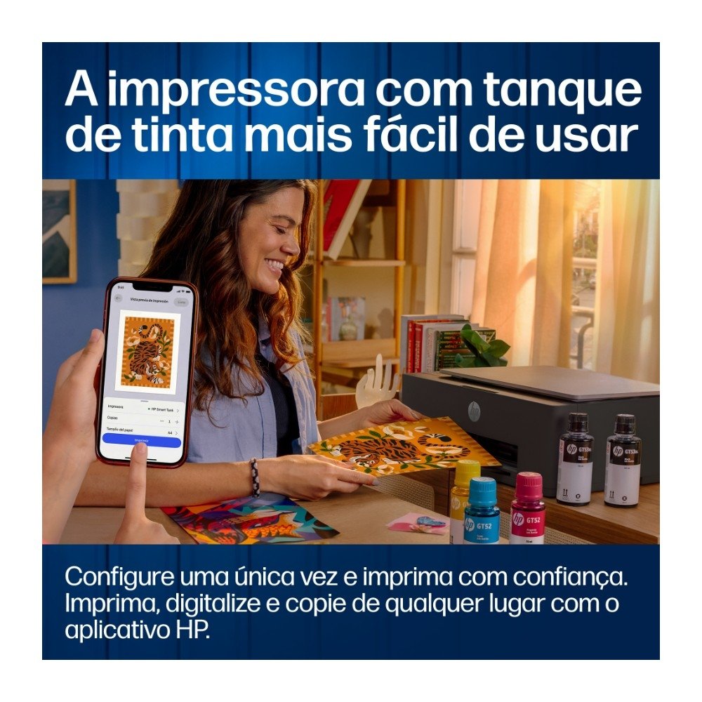 Impressora Multifuncional Tanque de Tinta HP Smart Tank 581 Colorida Wi-Fi (4A8D5A#AK4) - view 6