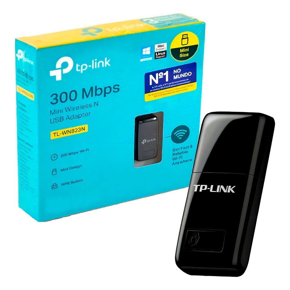 Mini Adaptador TP-Link Wireless N, USB, 300 Mbps - TL-WN823N