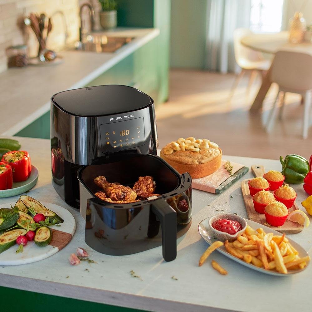 Imagem 23 de 23 do produto Fritadeira Air Fryer Sem Óleo Philips Walita Essential XL Digital, 6.2L, 2000W,  127V, Preto - RI9270/90