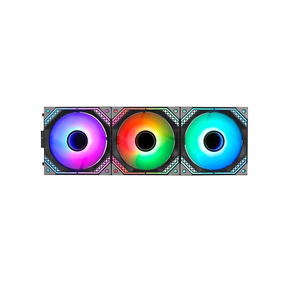 Kit Com 3 Ventoinhas Rise Mode Magneto, 120mm, ARGB, Preto - RM-MA-01-ARGB