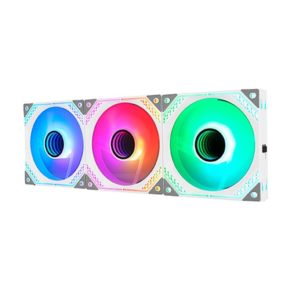 Kit Com 3 Ventoinhas Rise Mode Magneto, 120mm, ARGB, Branco - RM-MA-02-ARGB - view 3