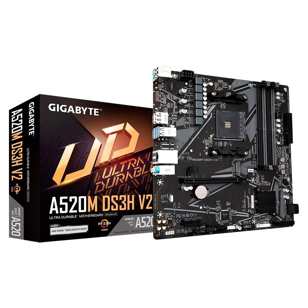 Placa-Mãe Gigabyte A520M DS3H V2, AMD, Micro ATX, DDR4, Preto - A520M DS3H V2 4