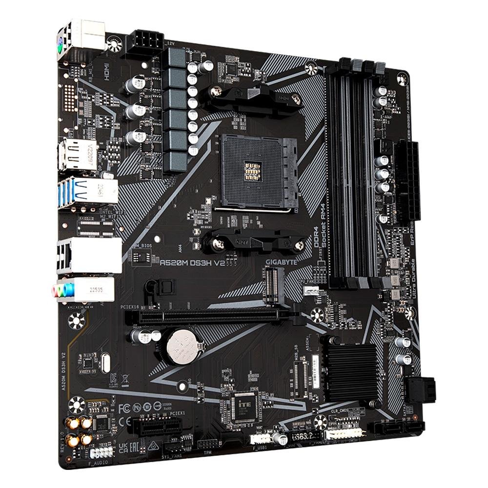 Placa-Mãe Gigabyte A520M DS3H V2, AMD, Micro ATX, DDR4, Preto - A520M DS3H V2 - view 4