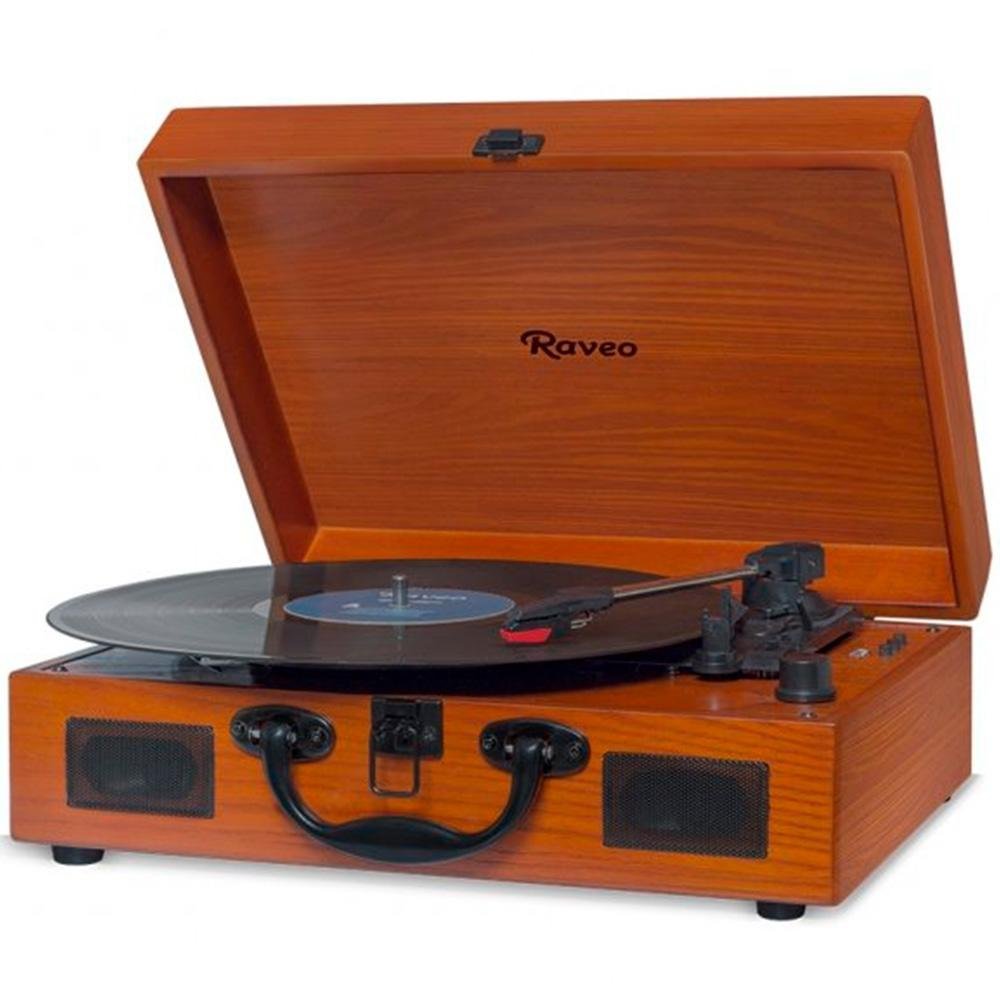 Toca Discos Raveo Vitrola Sonetto Wood, Bluetooth, USB, Marrom - 90-08226 - view 2