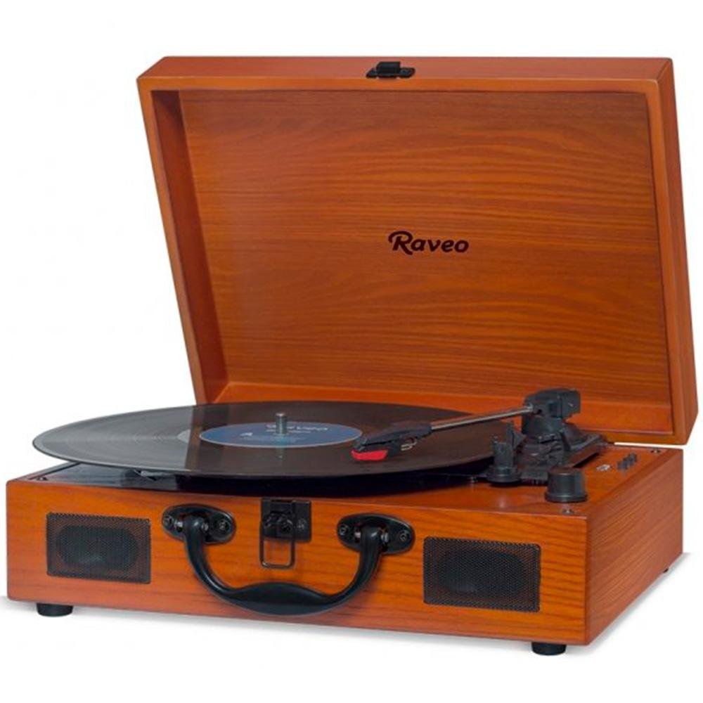Imagem 4 de 5 do produto Toca Discos Raveo Vitrola Sonetto Wood, Bluetooth, USB, Marrom - 90-08226
