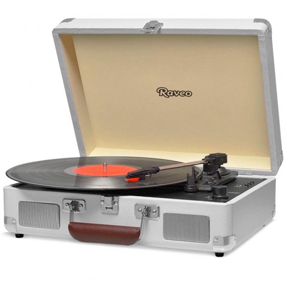 Toca Discos Raveo Vitrola Sonetto Chrome Sand, Bluetooth, USB, Branco - 90-08748 - view 2