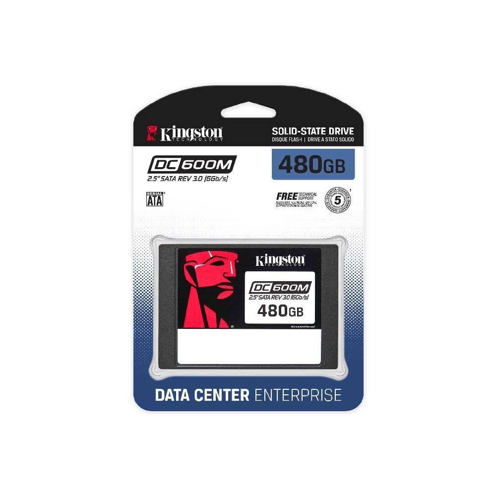 SSD Kingston DC600M Mixed-Use, 480GB, SATA III, 2.5", Leitura: 560 MB/s, Gravação: 470 MB/s, para Servidor, Preto - SEDC600M/480G SSD Kingston DC600M Mixed-Use, 480GB, SATA III, 2.5", Leitura: 560 MB/s, Gravação: 470 MB/s, para Servidor, Preto - SEDC600M/480G