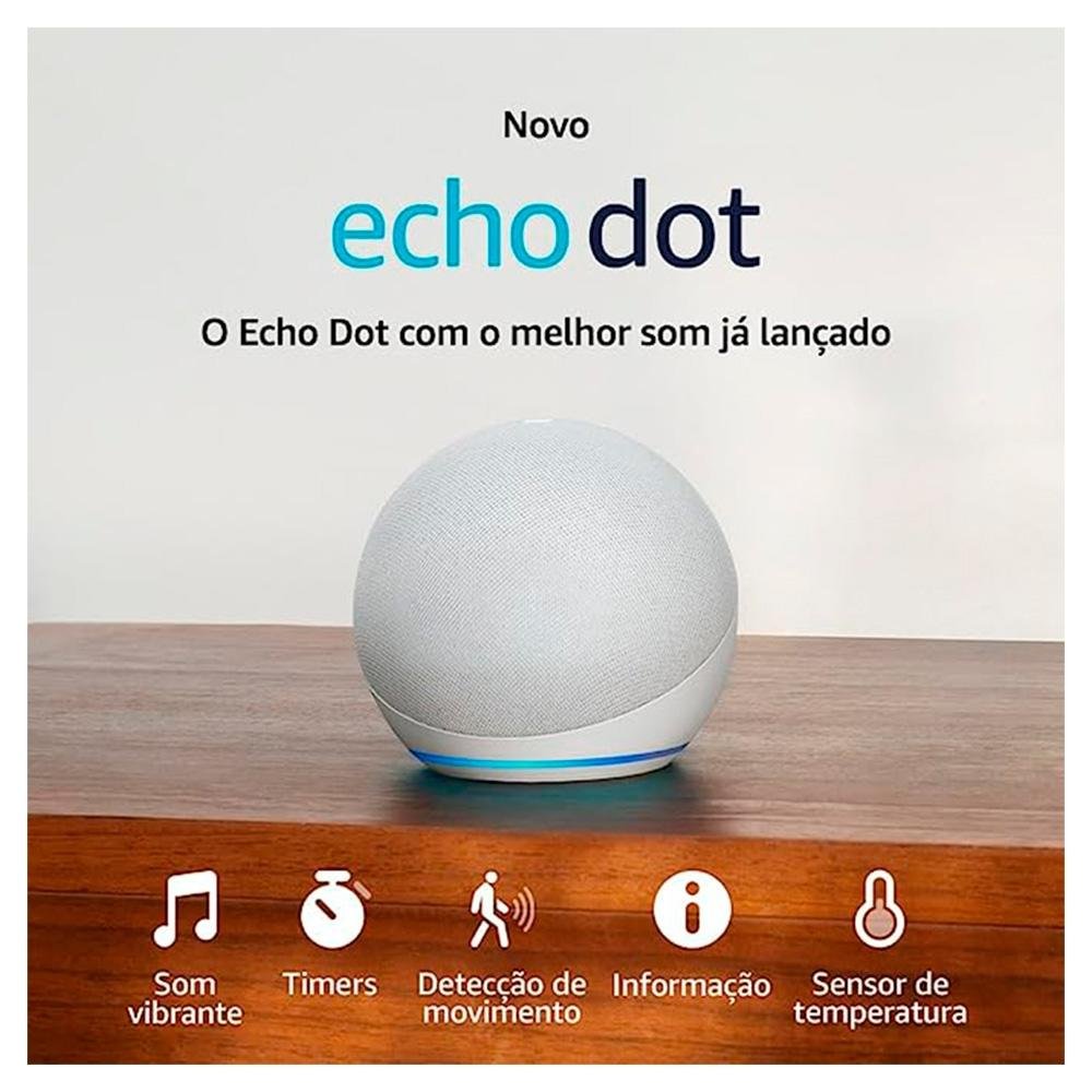 Echo Dot 5ª geração Amazon, com Alexa, Smart Speaker, Branco - B09B8XVSDP Echo Dot 5ª geração Amazon, com Alexa, Smart Speaker, Branco - B09B8XVSDP