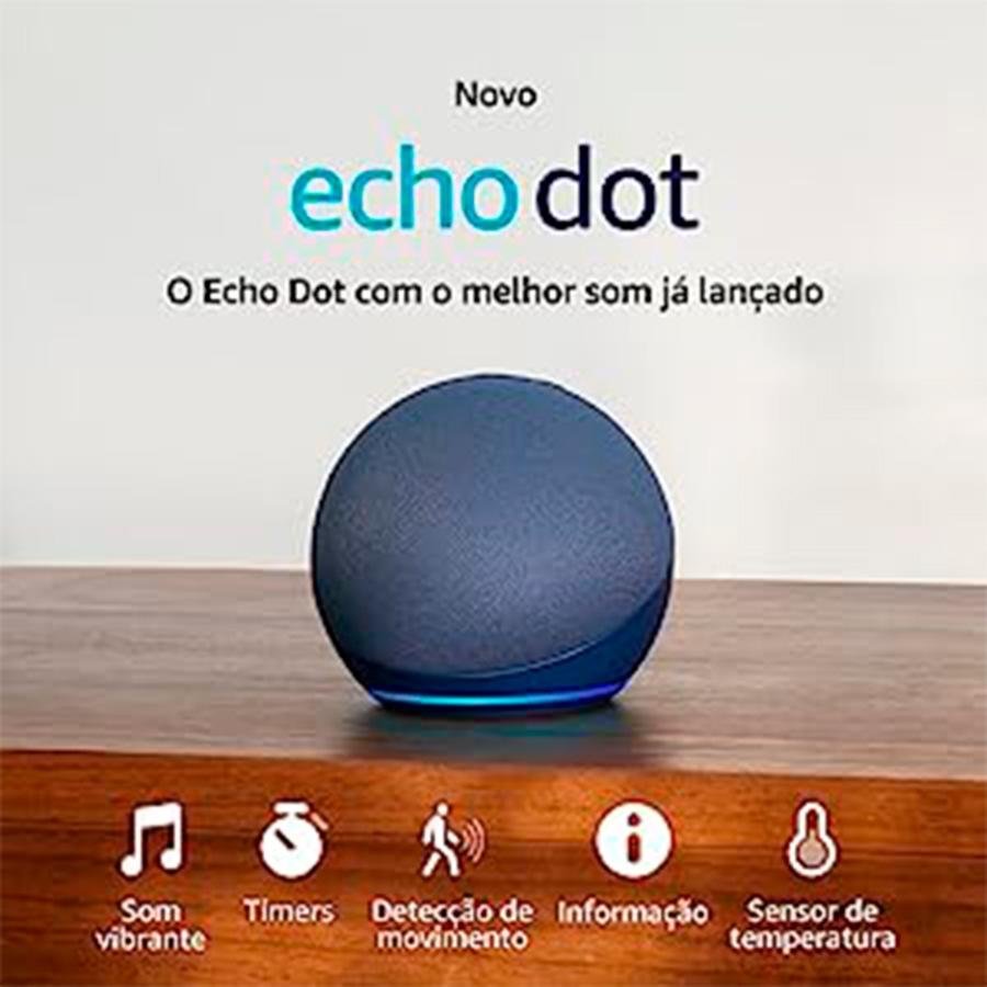 Echo Dot 5ª geração Amazon, com Alexa, Smart Speaker, Azul - B09B8QFYZ2 Echo Dot 5ª geração Amazon, com Alexa, Smart Speaker, Azul - B09B8QFYZ2