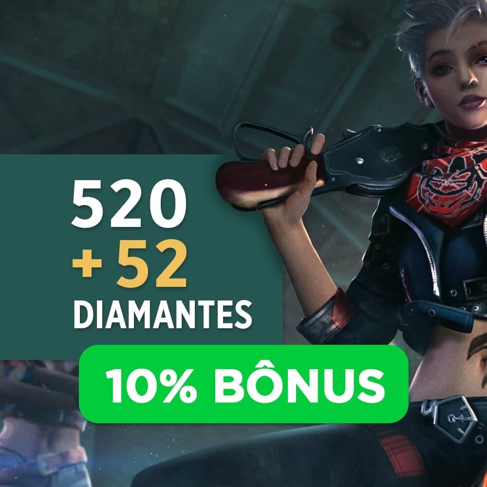 Free Fire - 520 Diamantes + 10% de Bônus