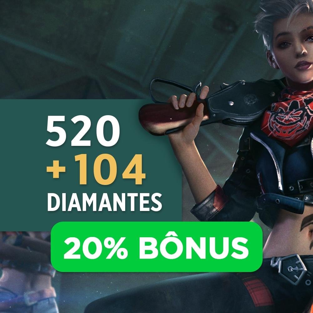 Free Fire - 100 Diamantes + 10% de Bônus