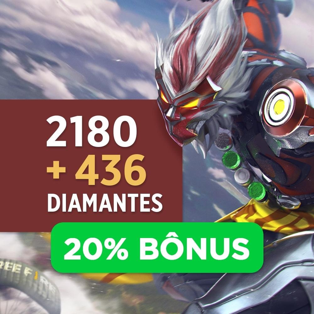 Free Fire - 100 Diamantes + 10% de Bônus