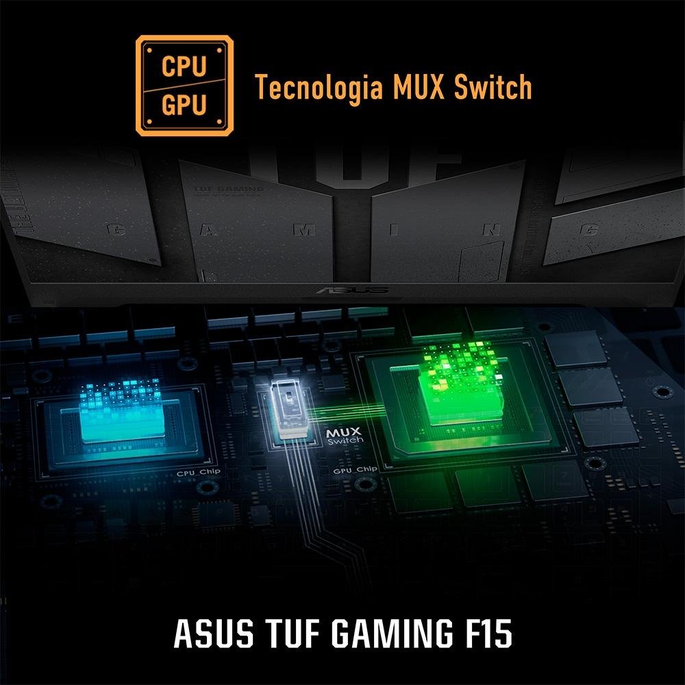 Notebook Gamer ASUS TUF Gaming F15, Intel Core i7-12700H, 16GB RAM 2x8GB, RTX 3050, SSD 512GB, 15.6" FHD, 144Hz, Win 11 - FX507ZC4-HN113W Notebook Gamer ASUS TUF Gaming F15, Intel Core i7-12700H, 16GB RAM 2x8GB, RTX 3050, SSD 512GB, 15.6" FHD, 144Hz, Win 11 - FX507ZC4-HN113W